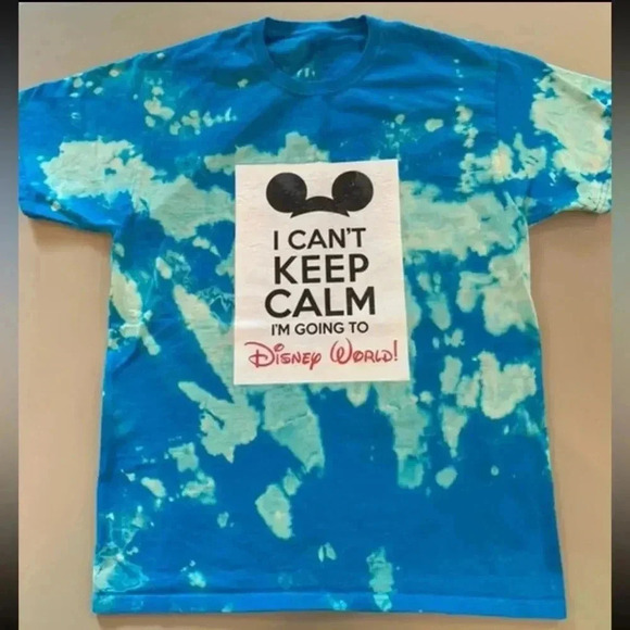 Going To Disney World Bleach Dye T Shirt OOAK Acid Reverse Dye Size Medium - Picture 1 of 5
